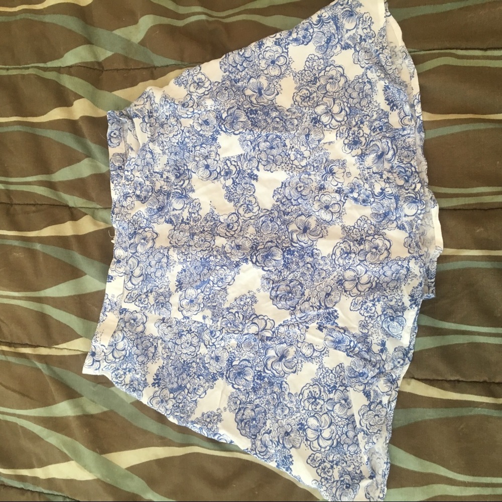 american apparel blue white skirt